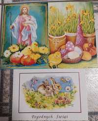 Pocztówki-kartki okolicznościowe, świąteczne Wielkanoc zestaw 4