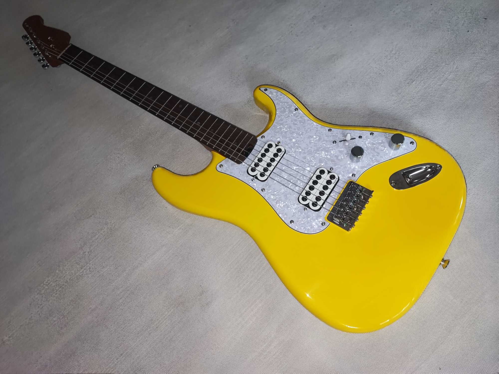 HARLEY BENTON ST-MODERN HH PLUS Yellow gitara stratocaster ustawiona