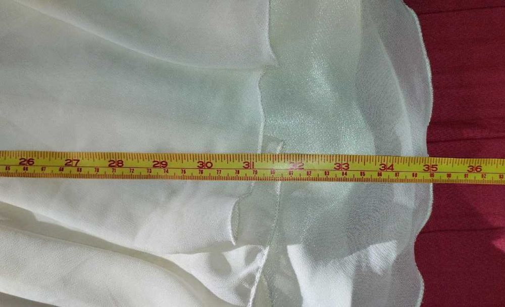 Нарядное платье, молочного цвета, трикотаж и шифон. 44-46р.