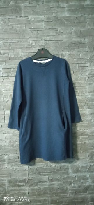 Jesienna dresowa sukienka/tunika r. 42/44 z kieszeniami 100% bawełny