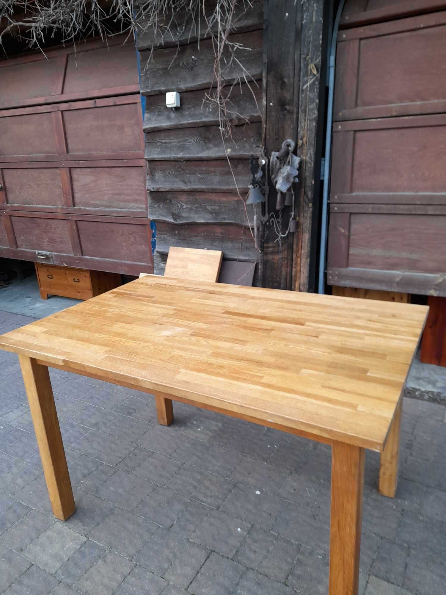 Dębowy stół , jedna nakładka, lite drewno olejowane