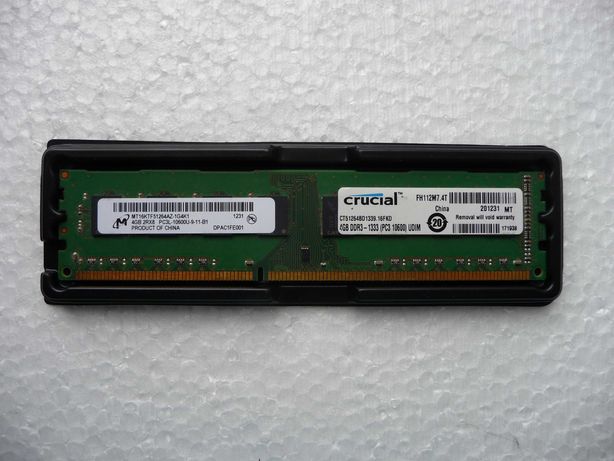 Оперативная память для ПК Micron 4gb PC3L-10600U-9-11-B1 DDR3-1333