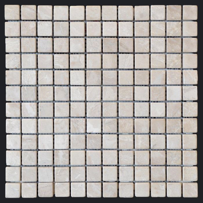 Mozaika marmurowa Queen Beige bębnowany 30,5x30,5x1 cm 2,5 cm lub 4,8