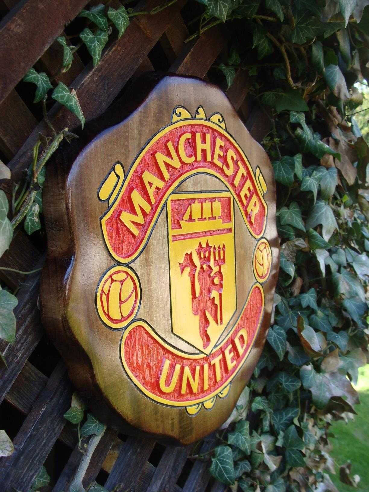 Manchester United F.C. Rękodzieło z drewna. Rzeźba UNIKAT