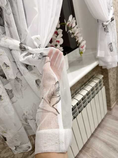 тюль арка на кухню короткі штори батист жаккард