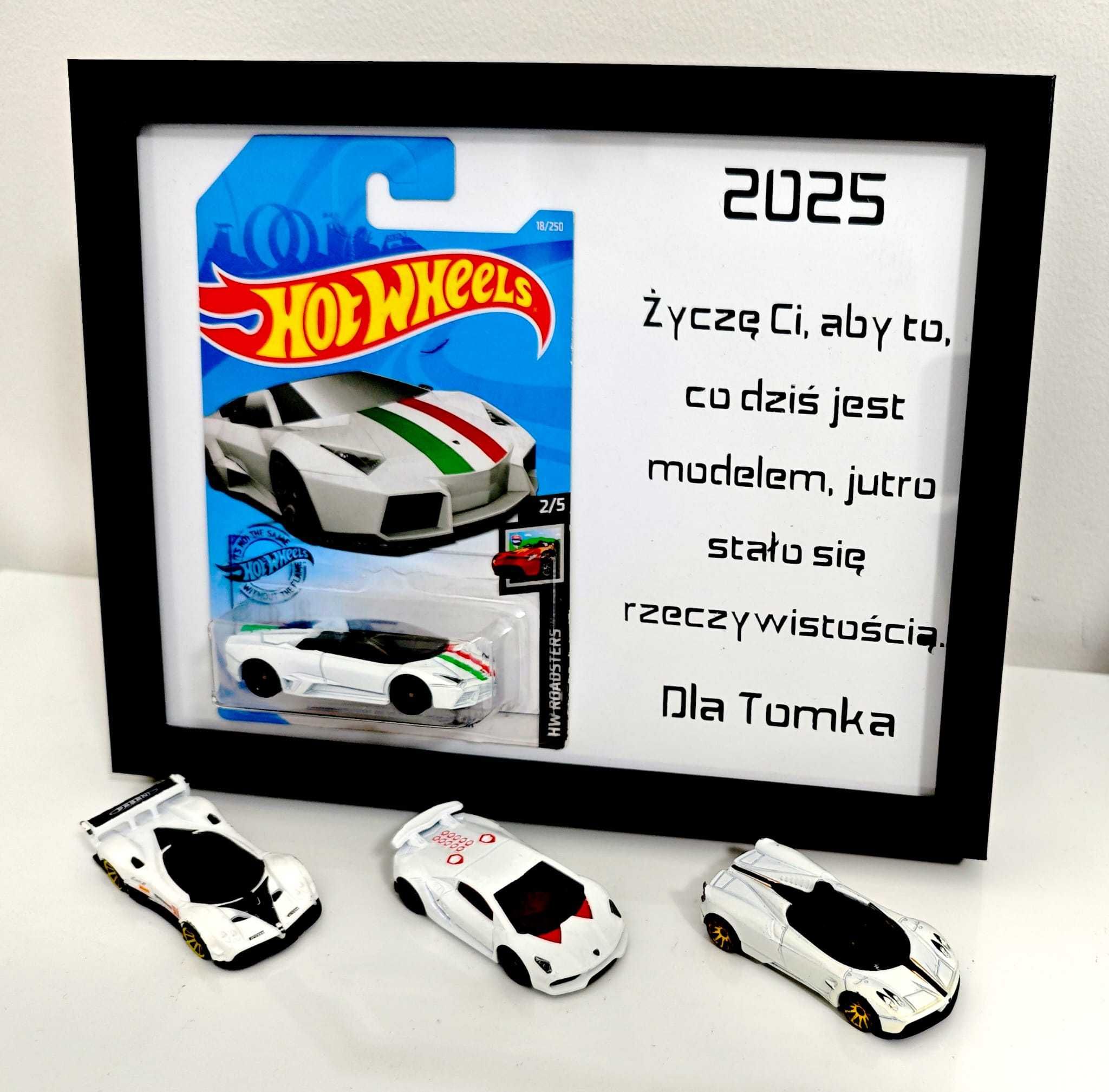 Ramka półka do modeli Hot Wheels ELITE64 dedykacja prezent życzenia