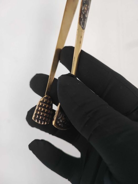 Щипці для цукру "СевернаЧернь" - чорніння, позолота; срібло 875