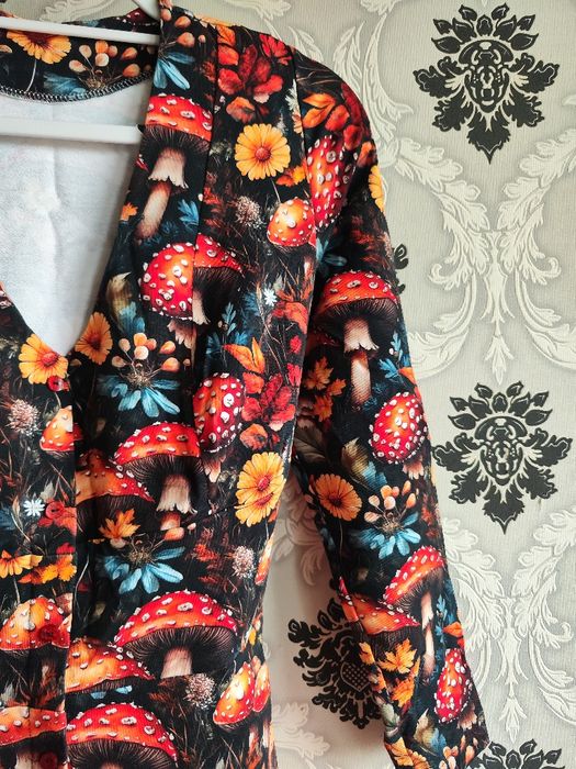 Sukienka grzyby xl jesień jesieniara ciepła