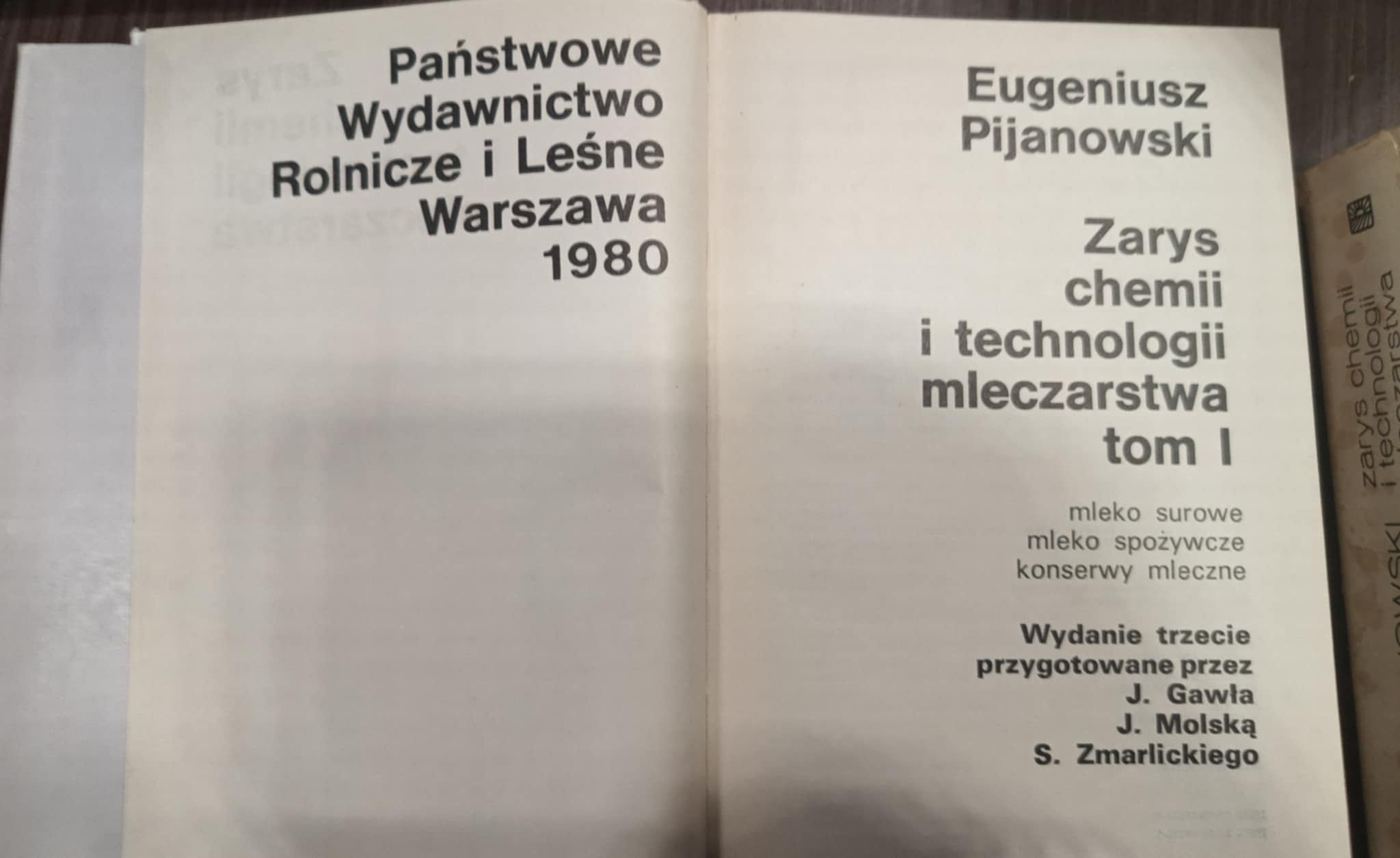 Technologia mleczarstwa 2 tomy Pijanowski