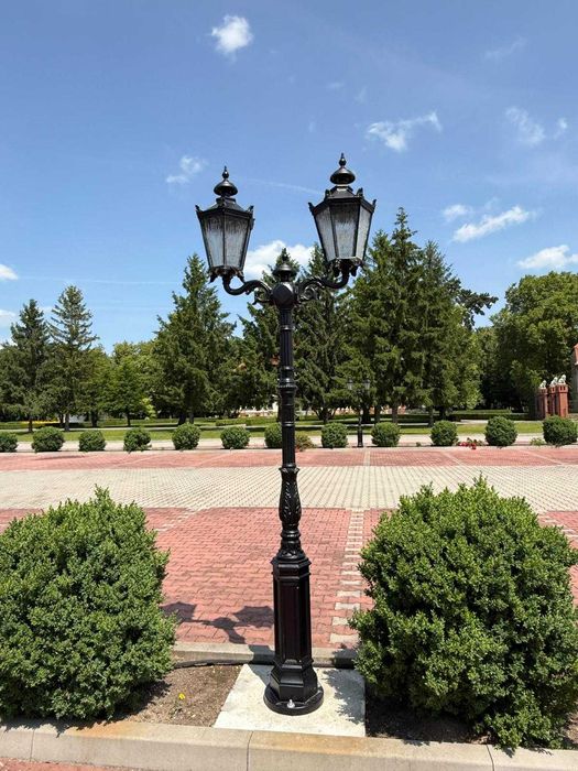 ogrodowa parkowa latarnia żeliwna 2xlampion H-3000mm lampa