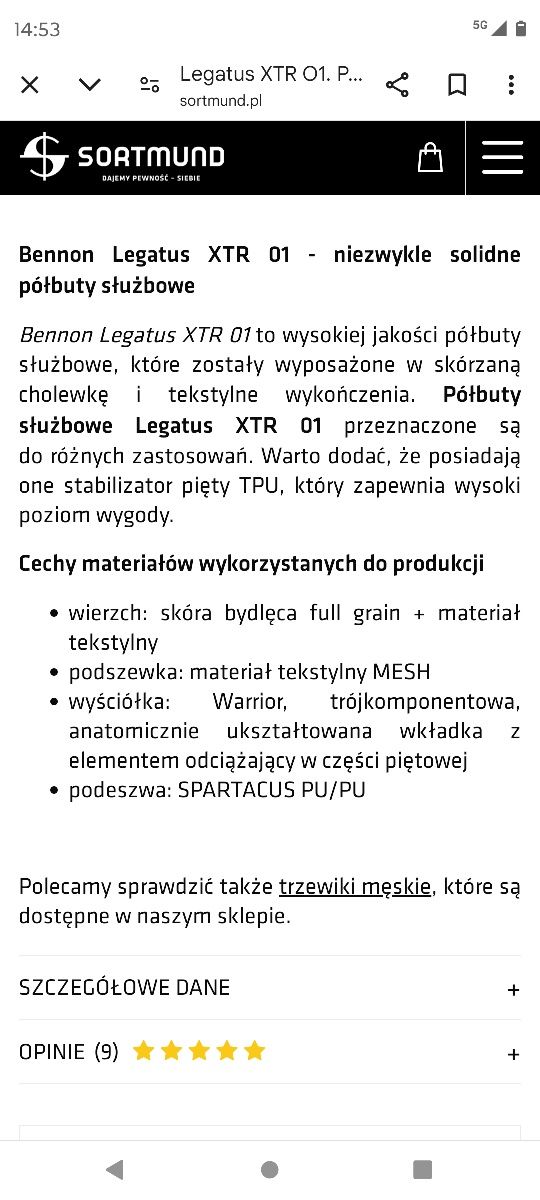 Nowe bennon xtr 01 służbowe taktyczne półbuty buty policja wojsko str