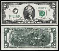 Купюра 2 доллара США 1976 год UNC
