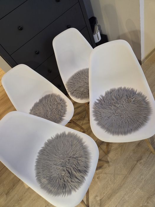 Zestaw 4 krzeseł białe krzesło loft zestaw skandynawskie krzesła