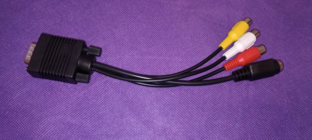 Кабель Переходник VGA - 3 RCA  S VIDEO TV