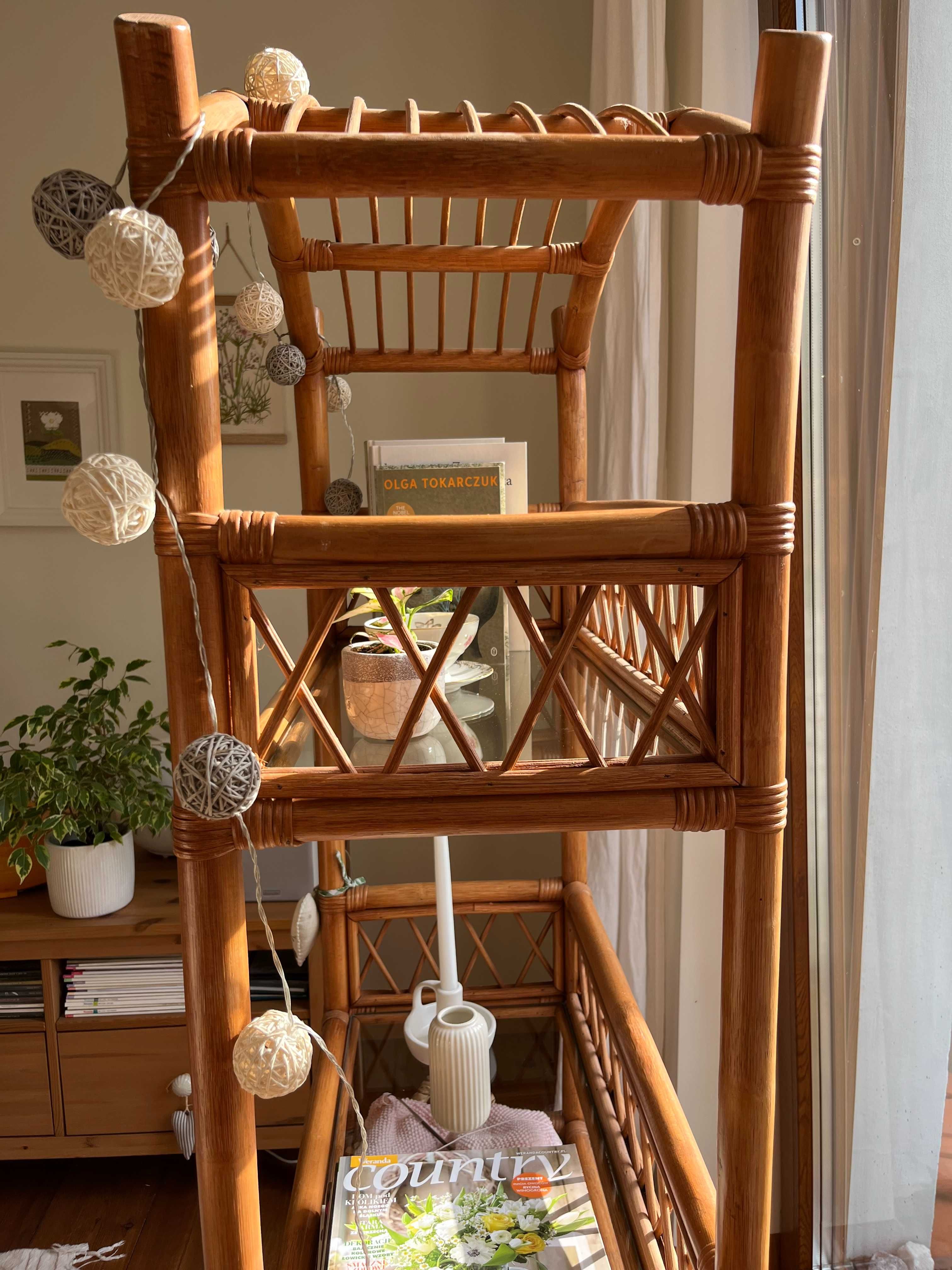Etażerka, szafka, biblioteczka rattanowa , bambus, 160 cm
