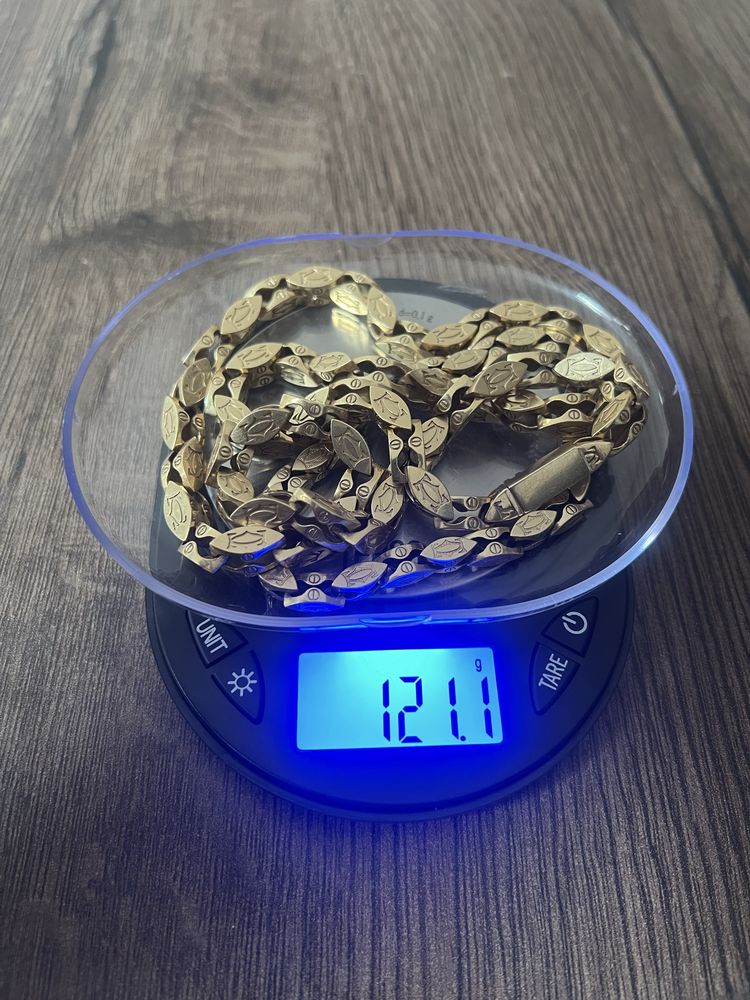 Złoty łańcuszek / łańcuch cartier i bransoletka cartier 585 90,7g 30,3