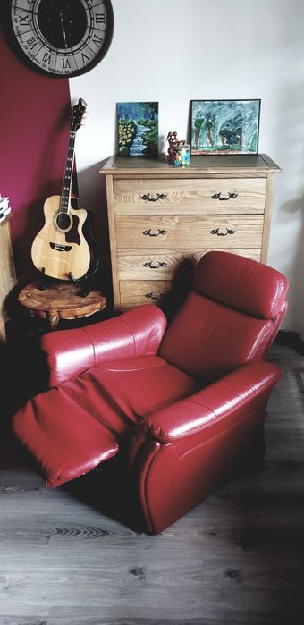 Włoski fotel skórzany Gala Collezione rozkładany wypoczynkowy