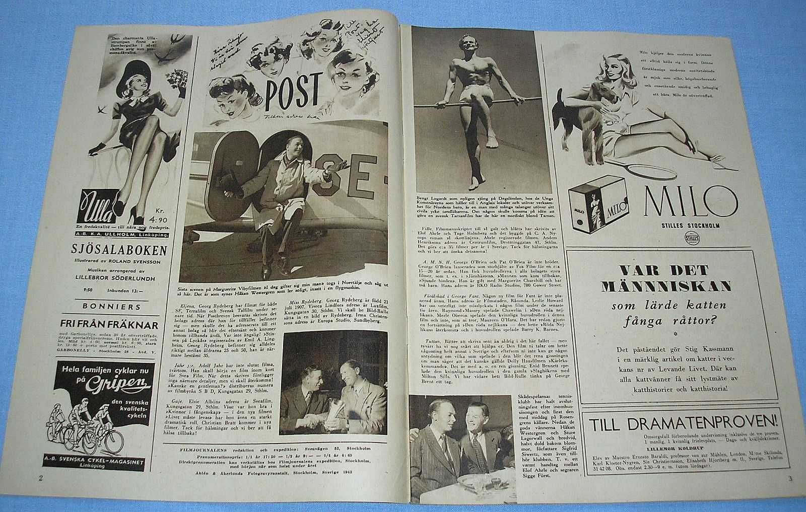 FilmJournalen nr 24 z 13 czerwca 1942r Sickan Carlsson i Karl Holmsten