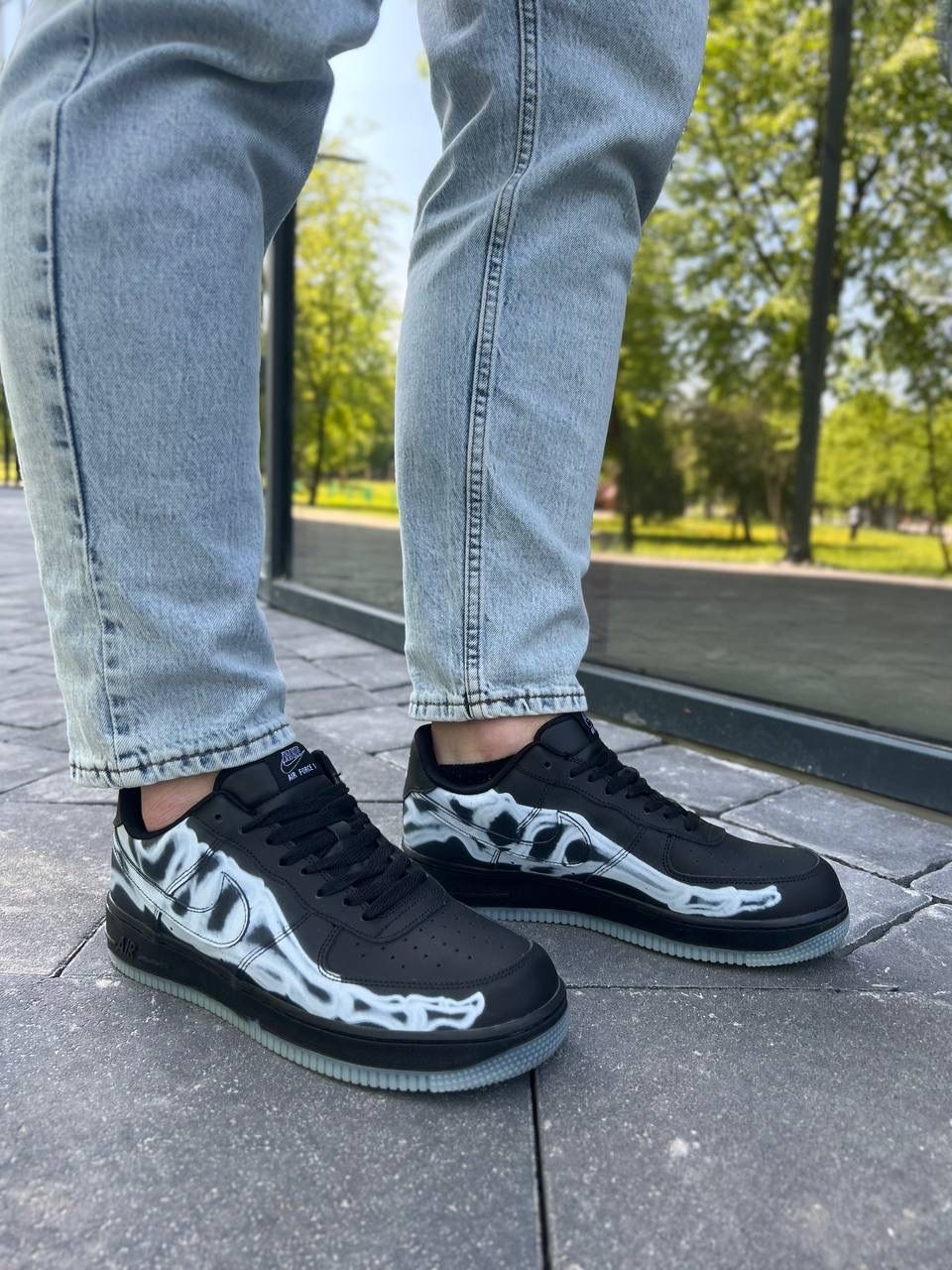 Кроссовки Nike Air Force Low Skeleton QS black
