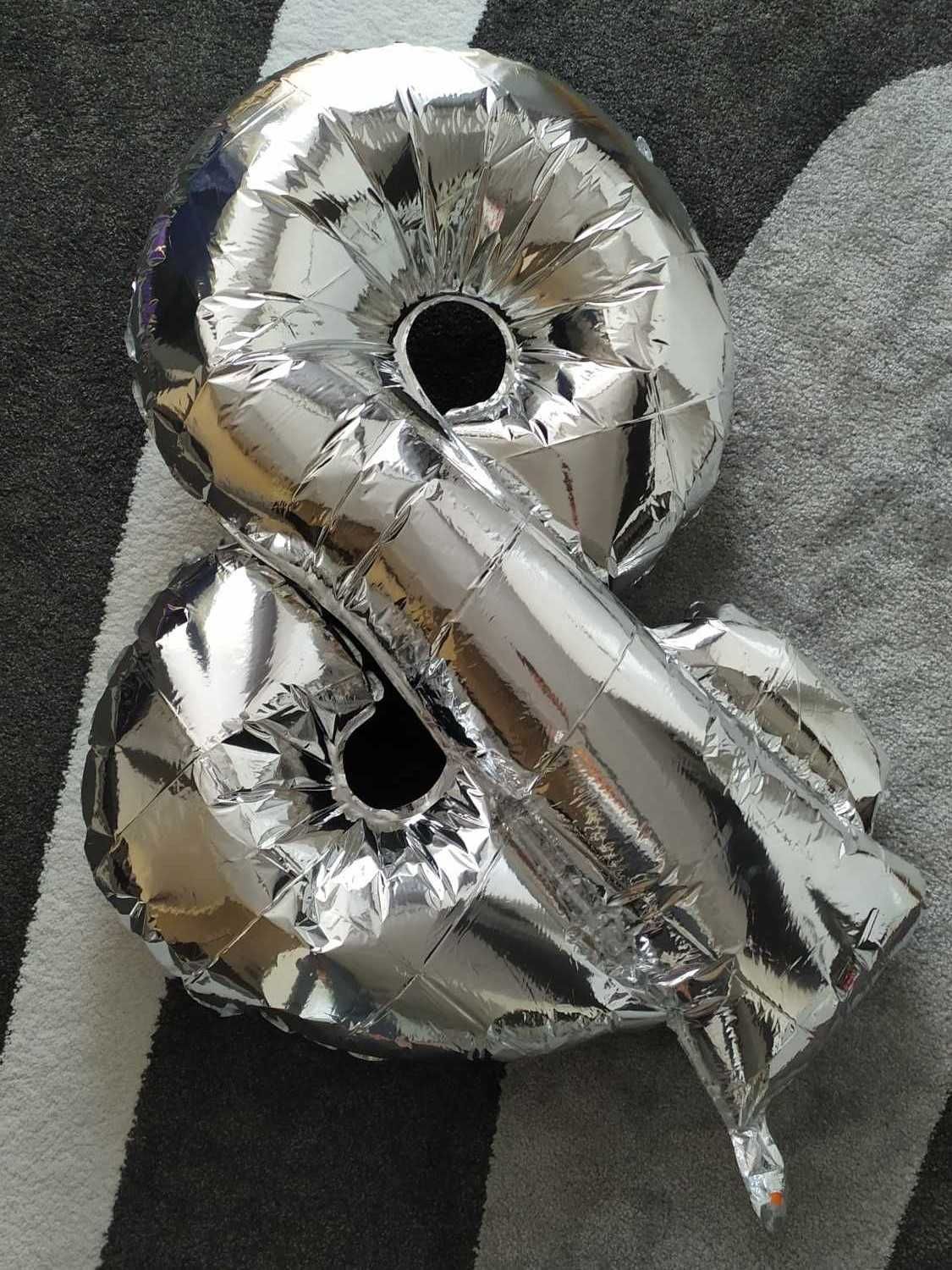 Balon foliowy cyfra 8 Srebrny ~ Kraków
