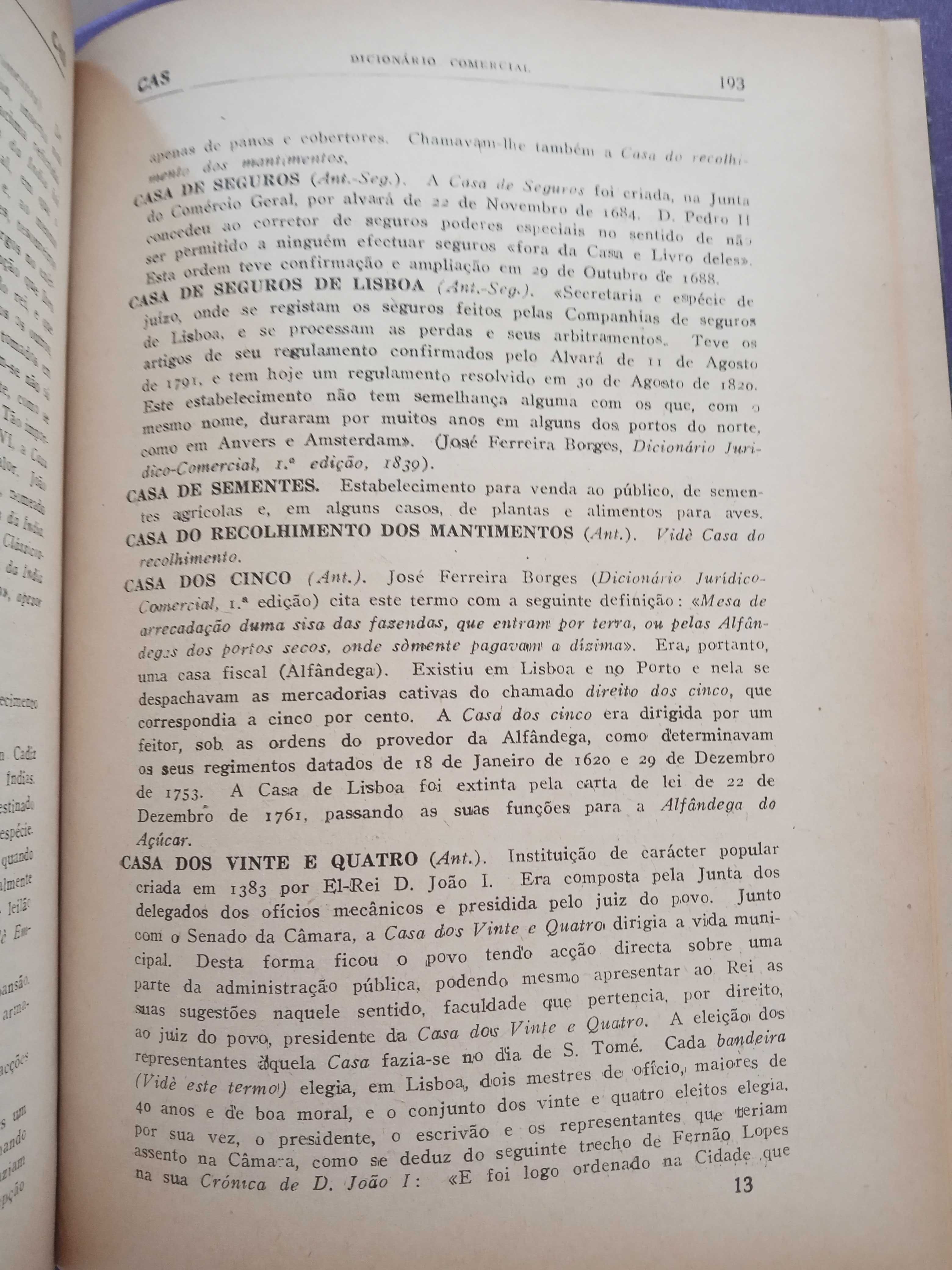 Dicionário Comercial 1945 J. Fontana da Silveira