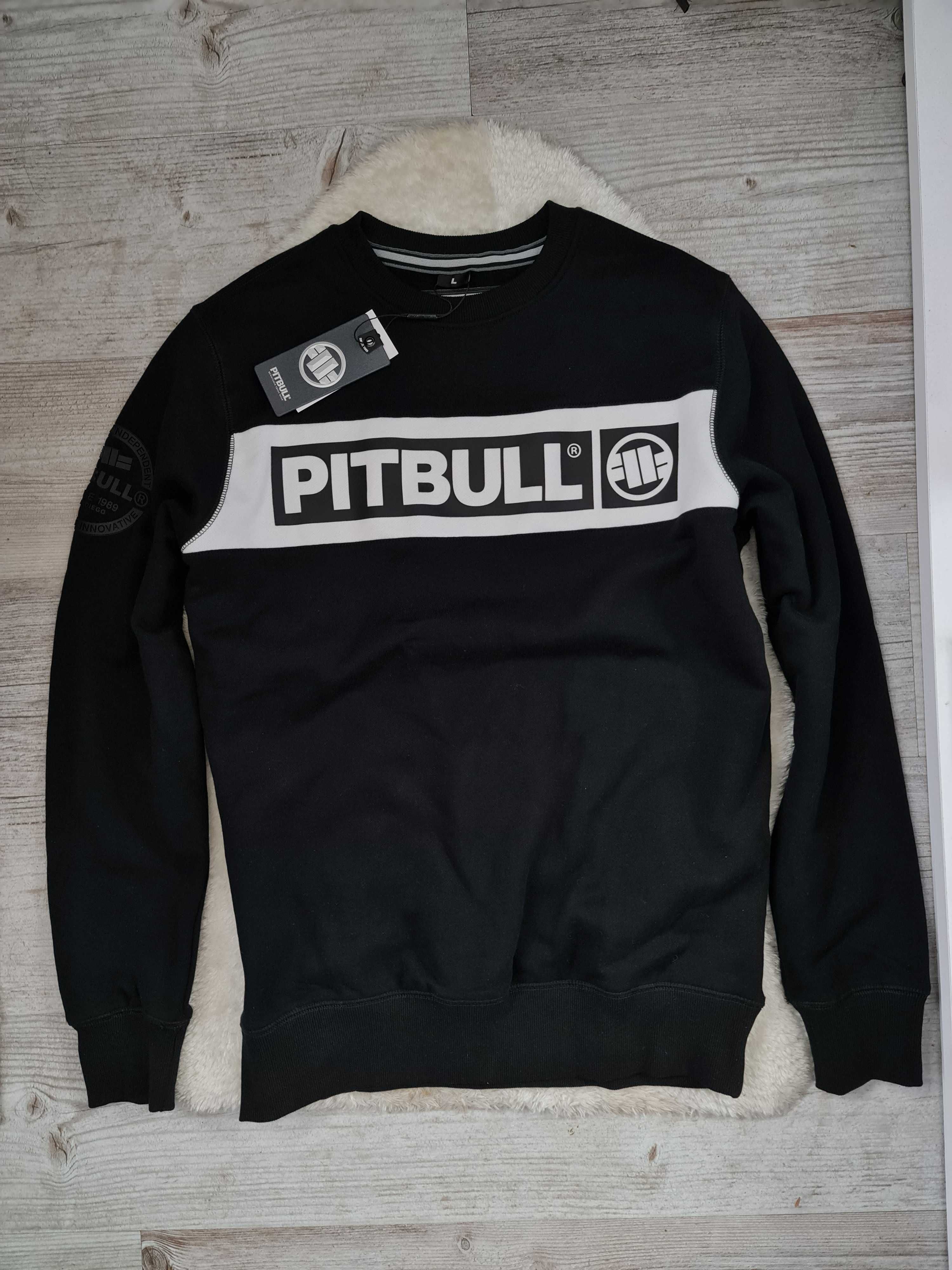 Bluza Crewneck PitBull Rozmiar L Czarna Nowa Logo