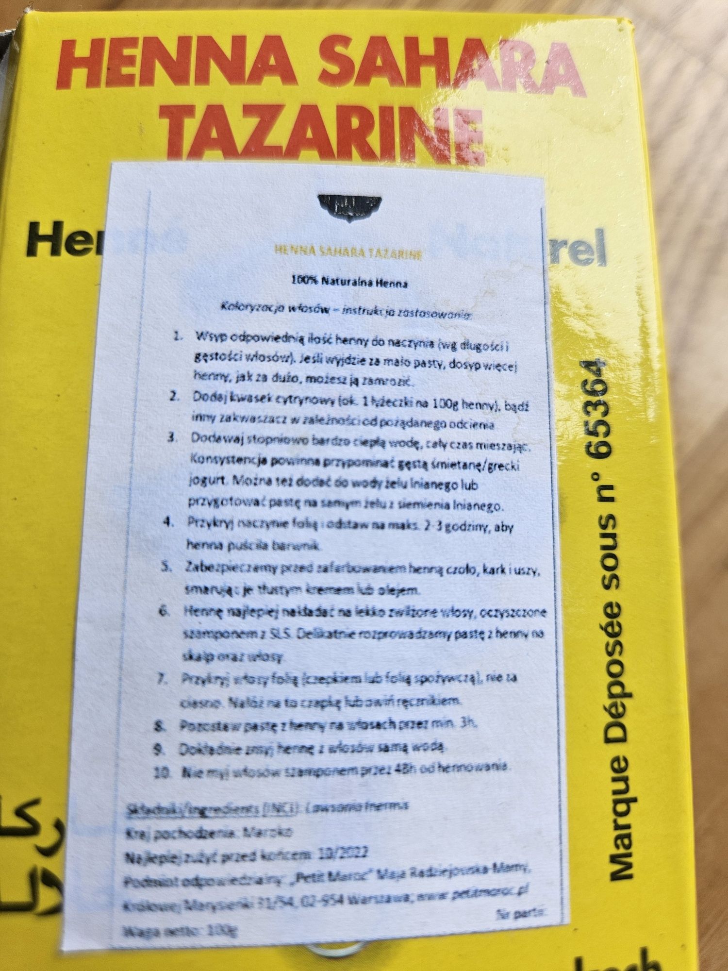Henna marokańska Sahara Tazarine lawsonia internista 100%