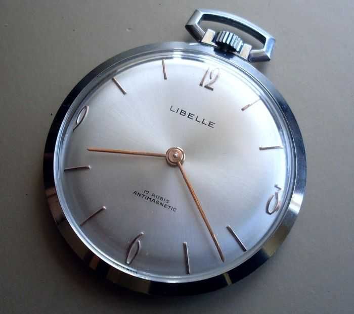 Relógio de bolso Libelle - Suiça - 17 joias. 1960