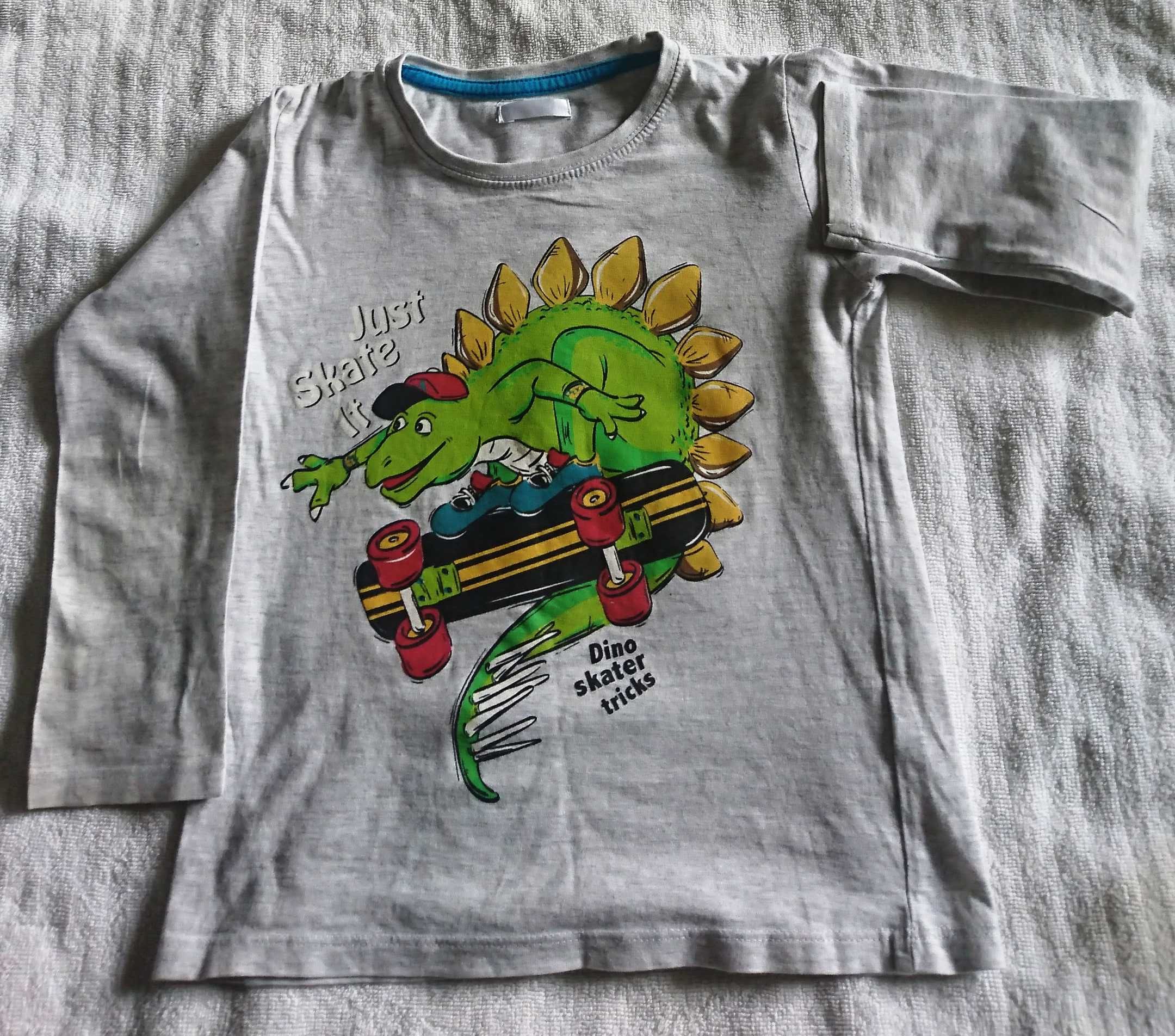 Koszulka dziecięca z długim rękawem "Dino Skate it" - rozmiar 98