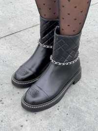 Жіночі черевики Chanel Boots Black PREMIUM (36, 37 р.)