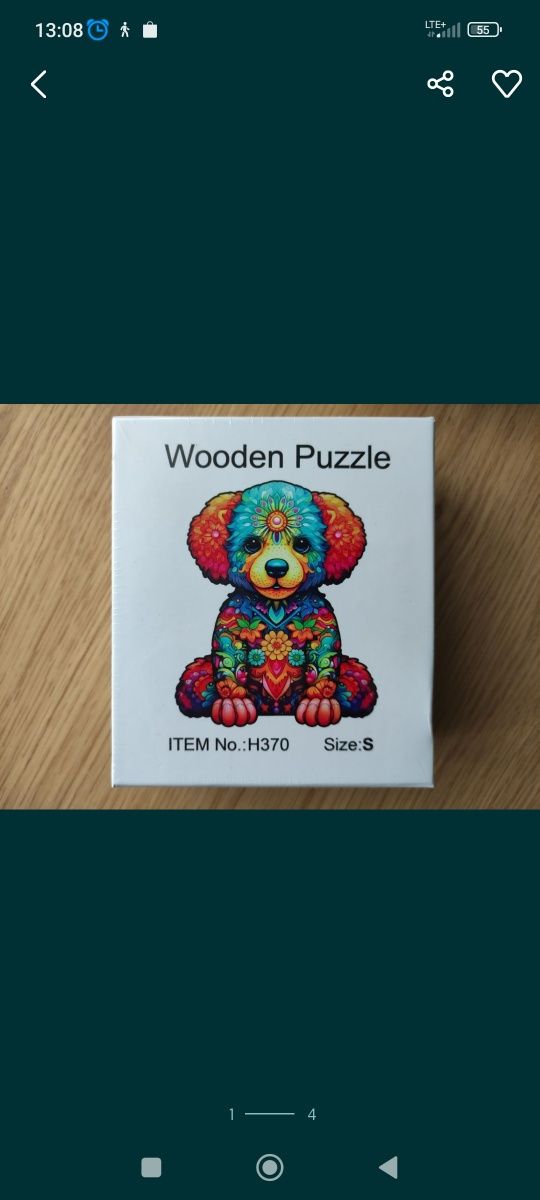Puzzle drewniane dla dorosłych i młodzieży Premium Piesek 3D Prezent S