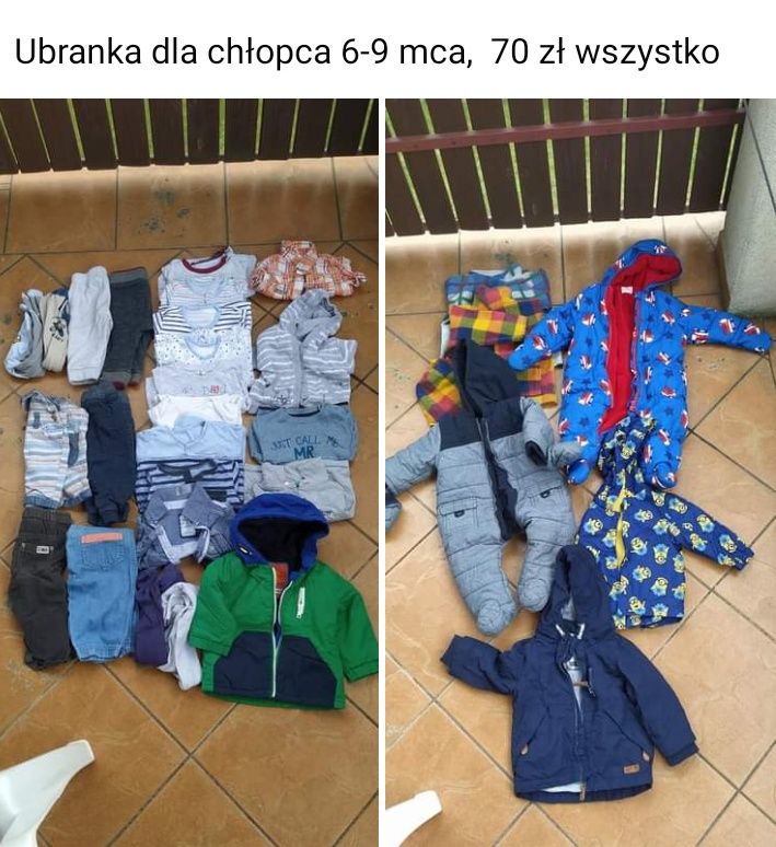 Ubranka dla chłopca 6-9 mca 30 zł