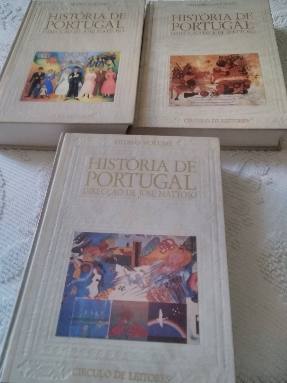 Volumes de História de Portugal números 1, 6 e 8