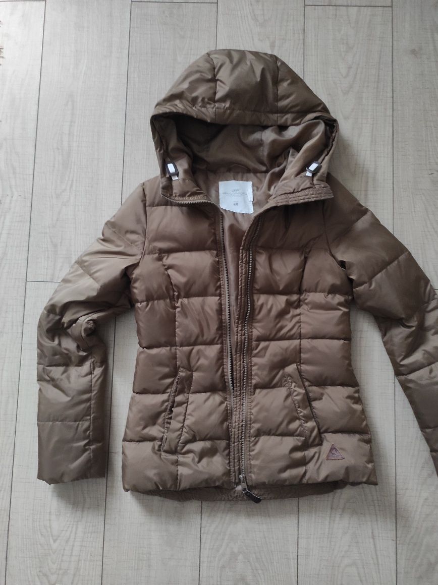 Kurtka puchowa H&M r. 36 brązowa