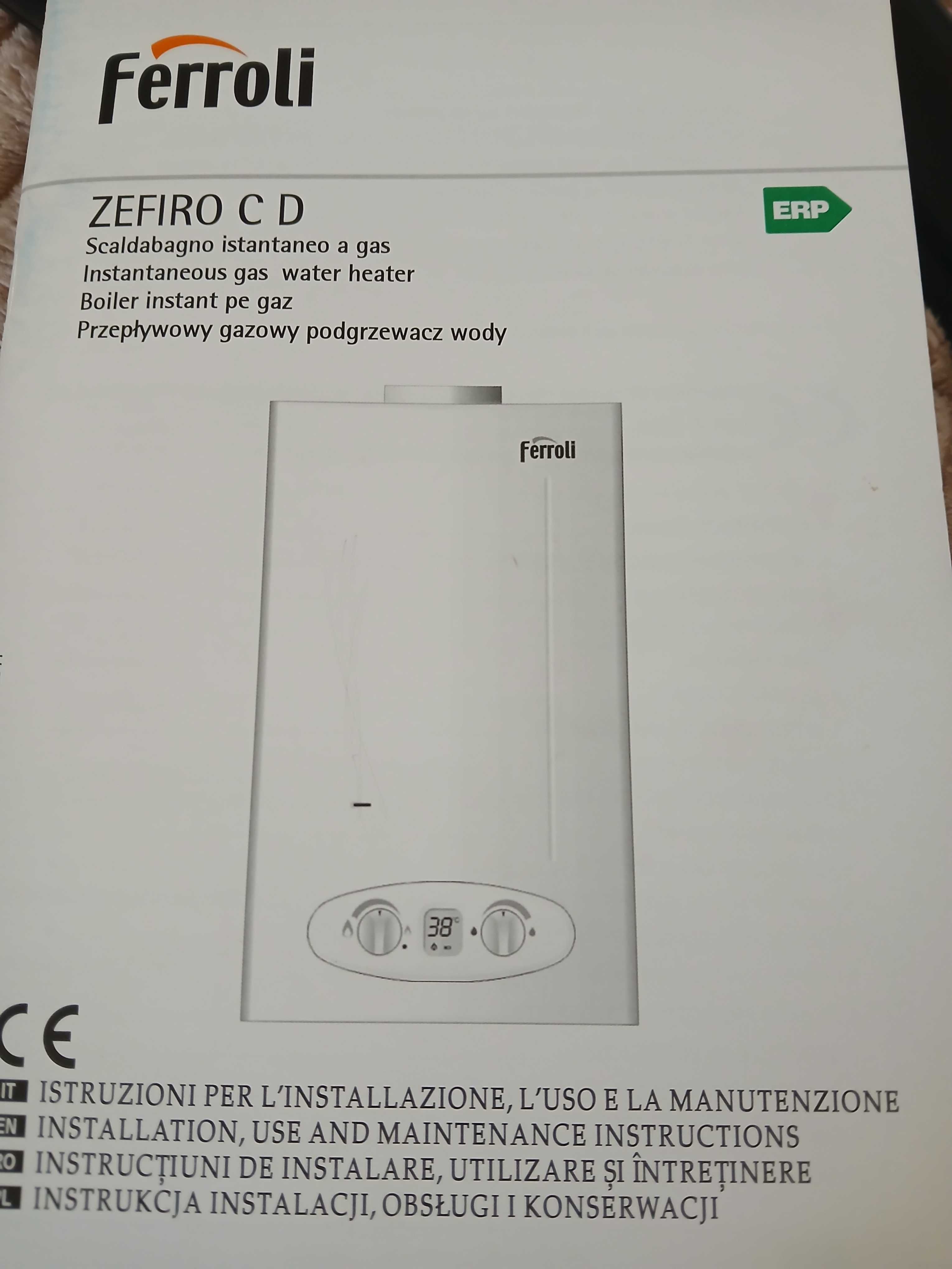 Piecyk gazowy podgrzewacz wody Ferroli  Zafiro CD Junkers