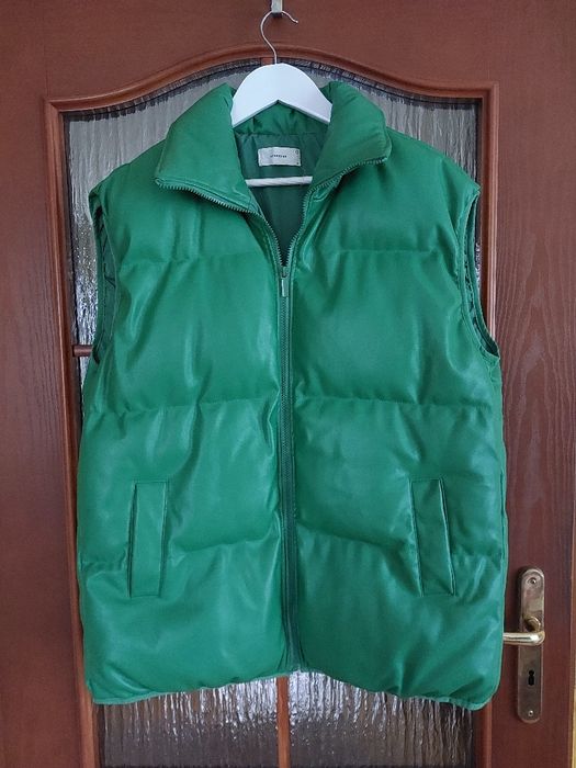 Kamizelka ocieplona, pikowana, zielona, długa. Reserved. Rozmiar M.