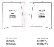 szyba MTZ Belarus/Pronar 1523,   - boczna lewa,prawa  S 188  S 189