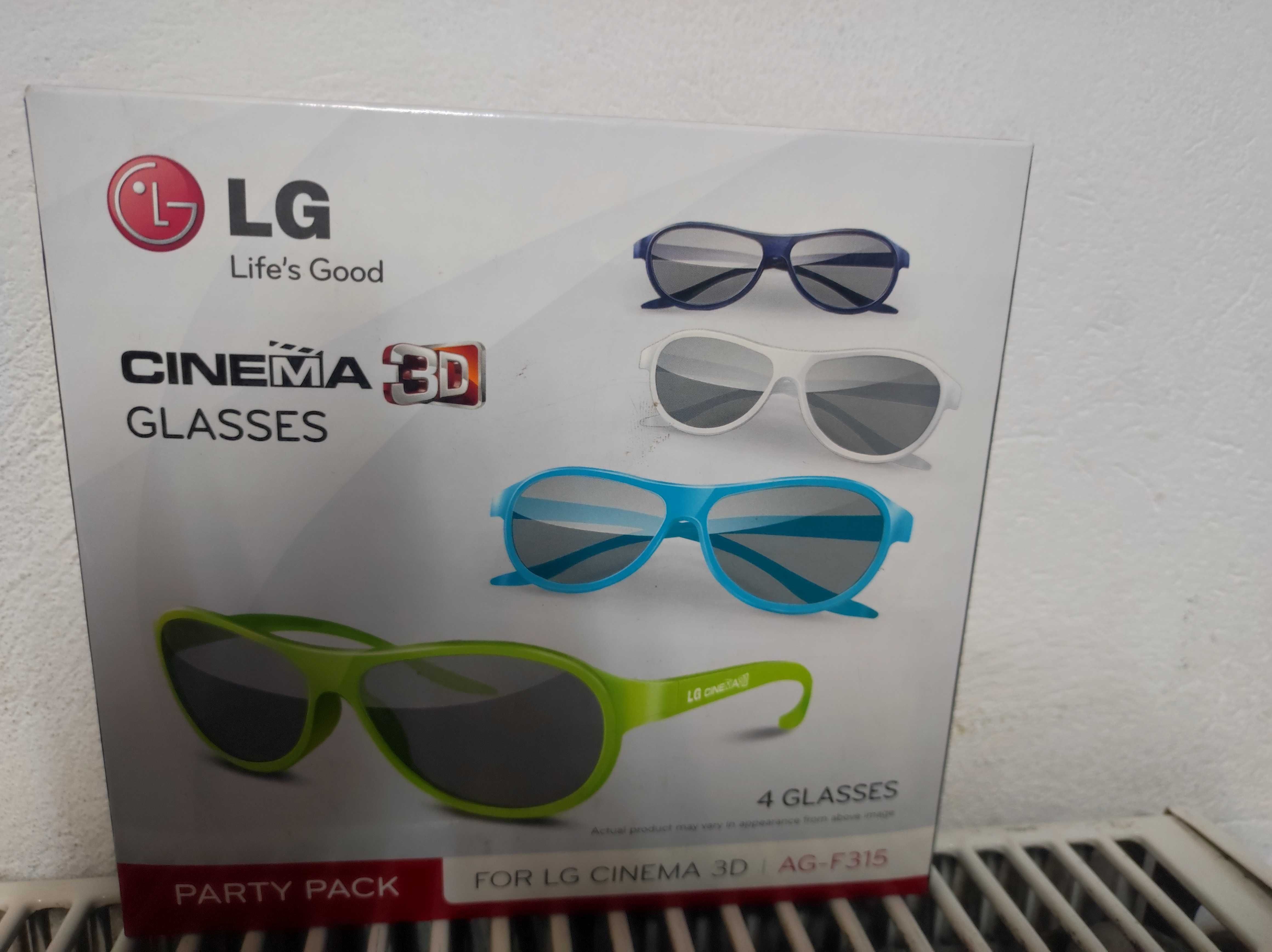 Okulary 3D L.G Cinema AG-F315 .Komplet oryginalnych 4 par okular
ów.