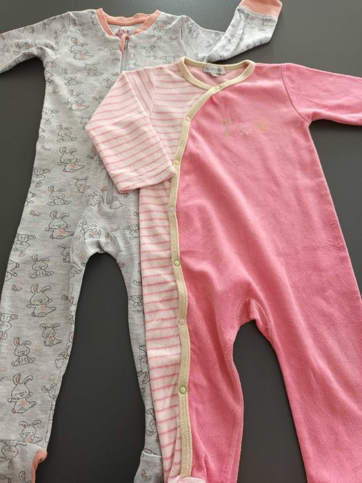 Śliczne pajacyki dla dziewczynki, r. 74 bdb stan