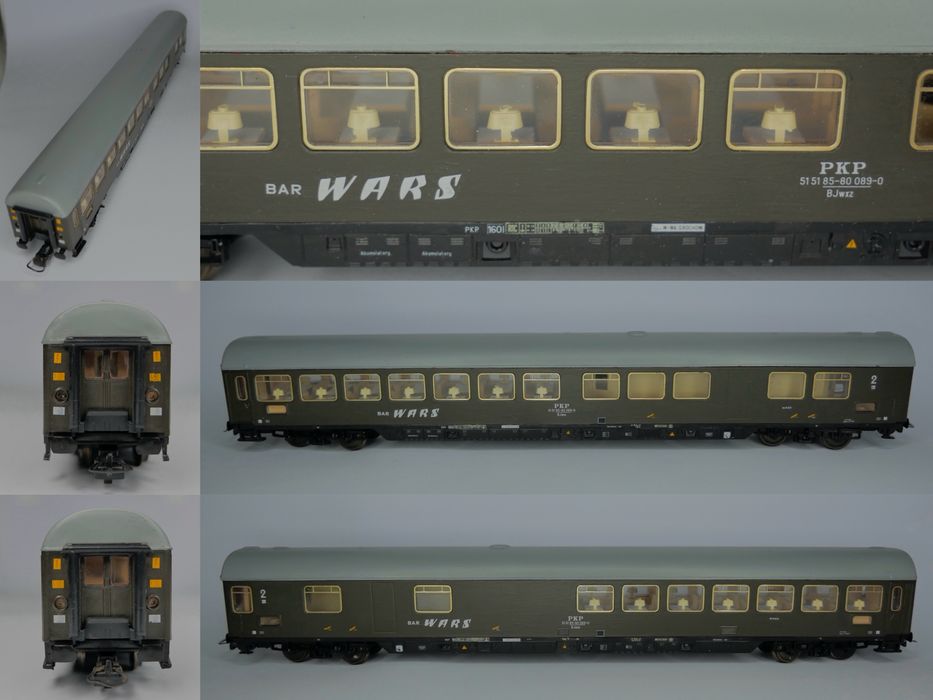 Zestaw lokomotywy parowej z wagonami skali H0