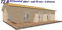 Casa de Madeira T2 BIG eco 45 mm - 68 m² - 6 Divisões - Terraço