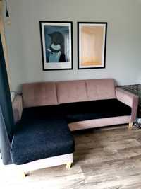 Czarne pokrycie narzuta pokrowiec na sofę narożnik