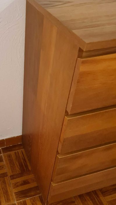 Cómoda MALM c/ 4 gavetas, chapa de carvalho - IKEA