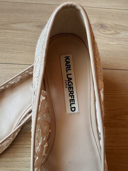 Шикарні шкіряні з кружевов балетки Karl Lagerfeld