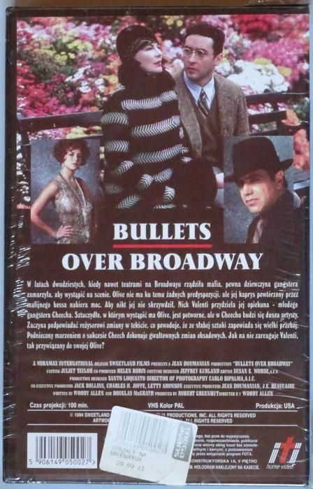 Strzały na Broadwayu Bullets Over Broadway Woody Allen VHS