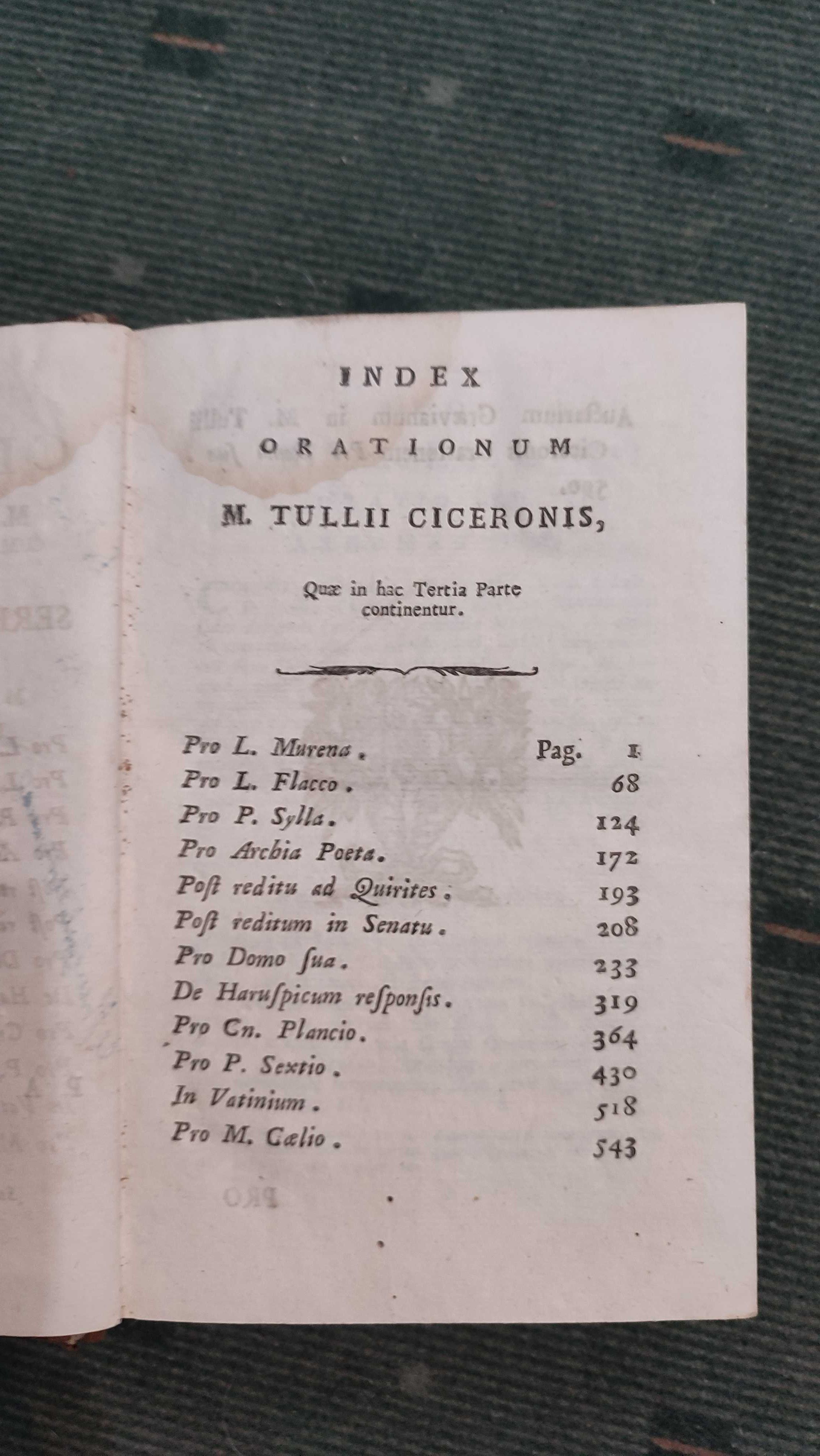 M. Tullii Ciceronis Orationes - 1794