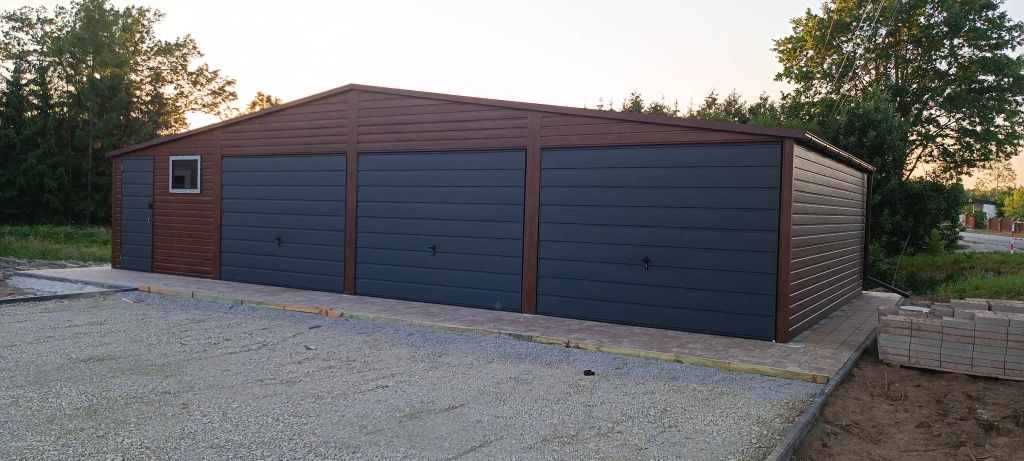 Garaz blaszak 12x6 grafit mat 3m wiata z paneli