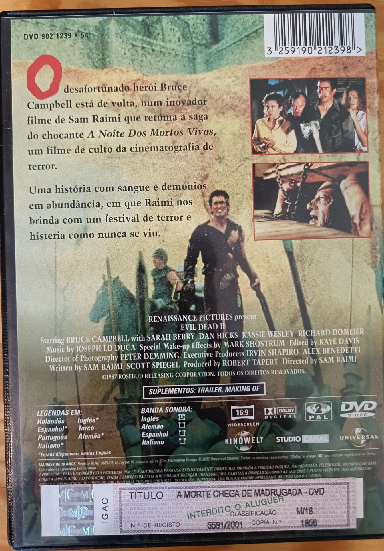 DVD A Morte Chega de Madrugada, de Sam Raimi