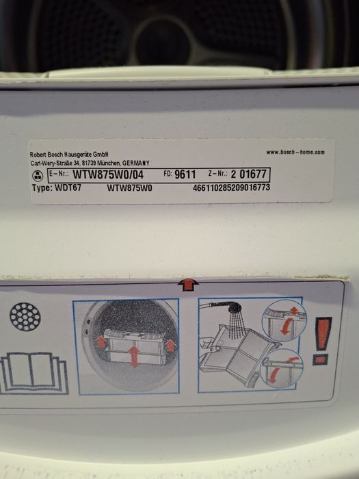 Сушильна машина Bosch model WTW875WO