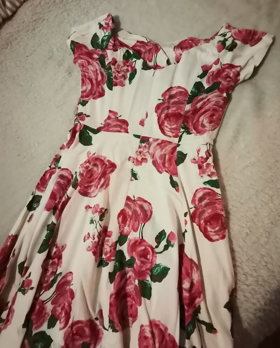 Lady Vintage sukienka midi retro unikat rozkloszowana hiszpanka